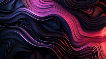 Obraz premium Abstract background made of Black 3D Undulating lines. Multicolored 3D Render with copy-space. 