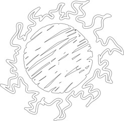 Hand drawn summer sun icon, sunshine