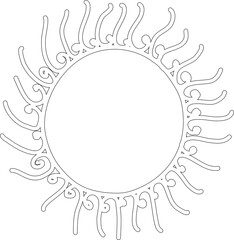 Hand drawn summer sun icon, sunshine