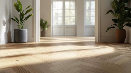 Fototapeta premium Premium oiled oak parquet with nice texture simple beauty of wood project management premium interiors made in Germany good quality carpentry and craftsmanship : Generative AI 