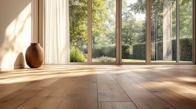 Premium oiled oak parquet with nice texture simple beauty of wood project management premium interiors made in Germany good quality carpentry and craftsmanship : Generative AI
