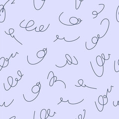 Squiggly doodle seamless pattern. Abstract lines. Squiggle style.