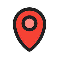 Obraz premium location line color icon