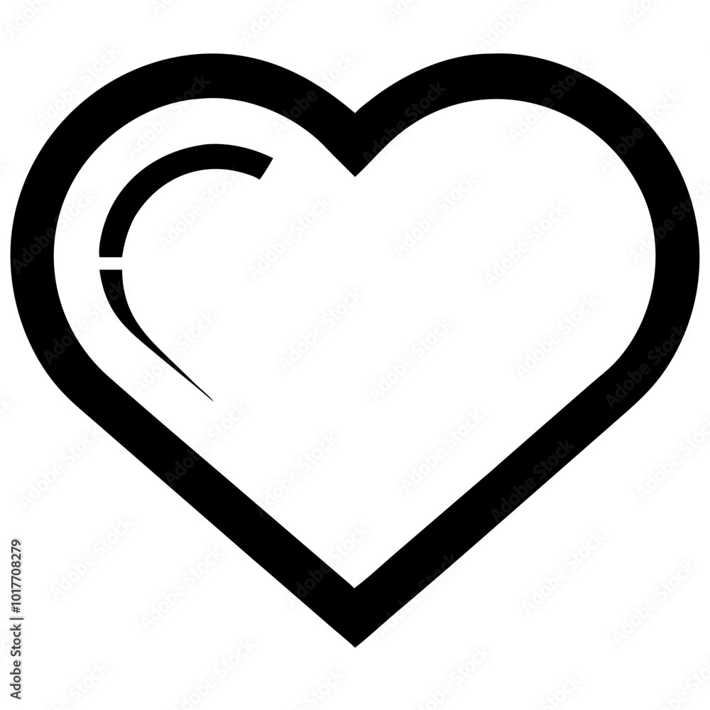 Poster heart icon representing love and emotional connection for websites and mobile applications interface