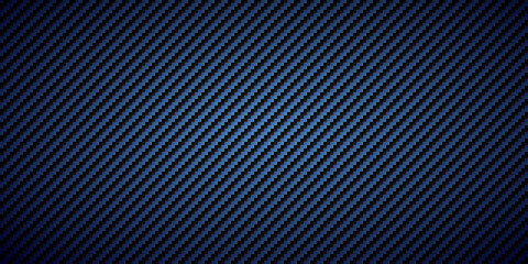 Obraz premium Black and blue diagonal carbon fiber seamless texture pattern vector illustration. Textile fabric, car tuning or cloth macro seamless kevlar crisscross texture background.