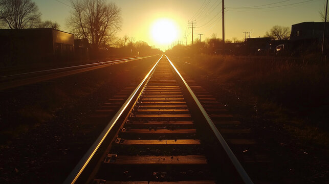 Endless Rails in Twilight Silhouette