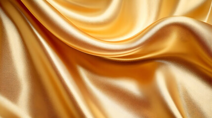 Fototapeta premium Golden Silk Fabric Drape.