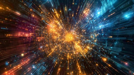 Obraz premium Abstract digital data background. Art can be used in the description of network abilities, technological processes, digital storages, science, education, etc. 