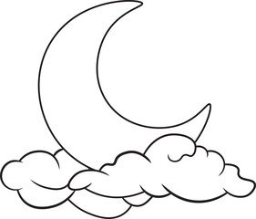 coloring the clouds and the moon