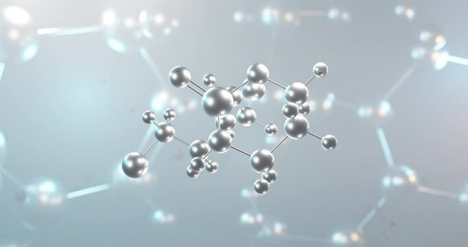 Cyclophosphamide rotating 3d molecule, molecular structure of antineoplastic agents, seamless video