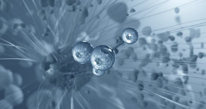 Hydrogen peroxide rotating molecular 3d structure ball-and-stick model, looped video oxidizer
