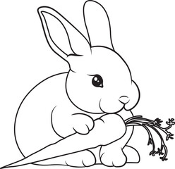 coloring rabbit eating