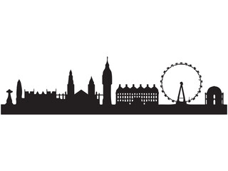 Obraz premium London skyline and landmarks silhouette vector