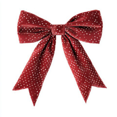 classic red Christmas bow with polka dots, perfect for holiday decorations and gift wrapping. This festive accessory adds cheerful touch to any celebration
