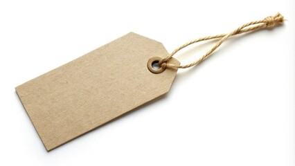 Empty price tag featured in a clean white background, ideal for e-commerce and retail applications, perfect for showcasing product prices or promotional offers elegantly.