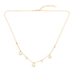 golden necklace on a white