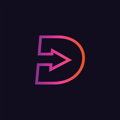 abstract letter D logo icon