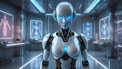 futuristic robot cyborg