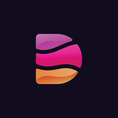 abstract letter D logo icon