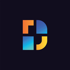 abstract letter D logo icon