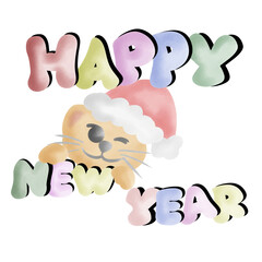 animal alphabet, Happy new year festival and a cat Santa Claus.