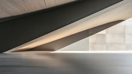 Architectural lines and shadows create a striking visual in an indoor space with minimal design