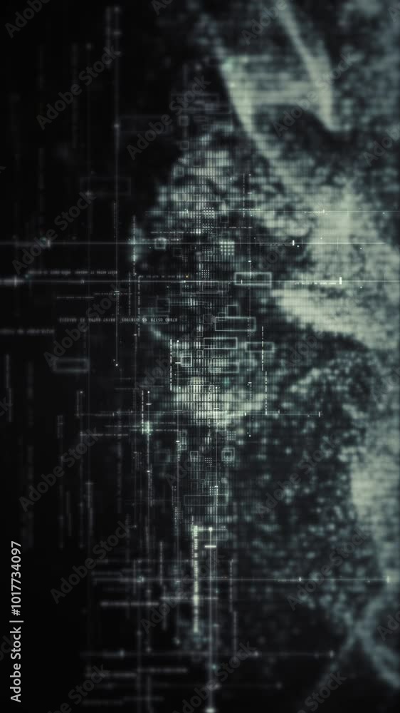 Poster futuristic metaverse, hi-tech digital data telemetry with encrypted numbers, display dynamic backgro