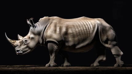 Close Up of a Large White Rhino