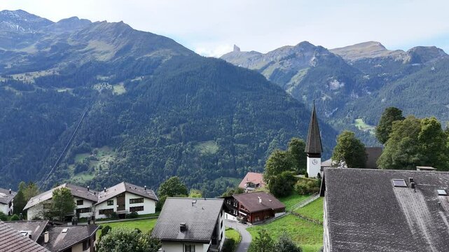 view outside of Wengen, Switzerland, bae of Jungfrau and site of seasonal festivals