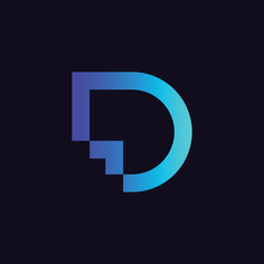 Initials D. DD logo design. Initial Letter Logo