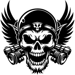 Motorcycle rider club skull sticker