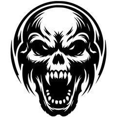Motorcycle rider club skull sticker