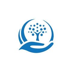 Tree Logo Vector design, tree silhouette, Nature Branding Oak Tree vector logo design template stock illustration, Vector