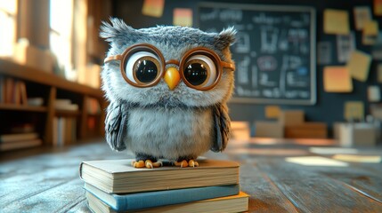 Wise Owl in a Library