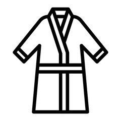 Bathrobe Vector Line Icon Design