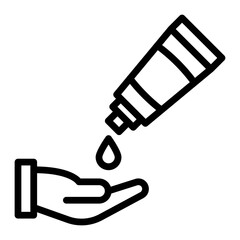 Hand Cream Vector Line Icon Design