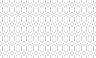 Vertical grey curvy line looks like an oval and rhombus geometric shape seamless pattern. Vector Repeating Texture.
