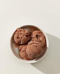 bowl of chocolate ice cream