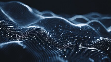 Mesmerizing Dynamic Wave of Glowing Digital Particles in Abstract 3D Motion