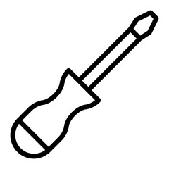 Screwdriver Vector Line Icon Design