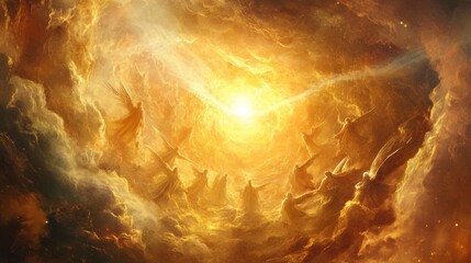 Celestial Choir of Angels - Ethereal Voices Amidst Cosmic Clouds