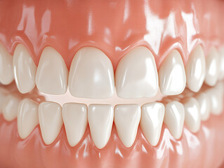 Close-up of healthy, white teeth, showcasing a perfect smile.