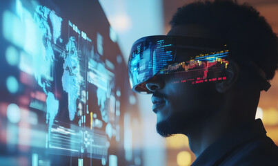 Futuristic Business Collaboration: AI-Driven Strategies, Augmented Reality Insights, Virtual Reality Simulations, and Holographic Financial Data for Smart Office Innovation