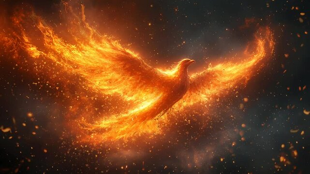 amazing phoenix on fire video animation