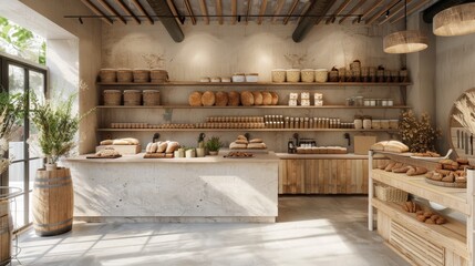 Rustic Bakery Delight Artisan Bread Coffee Bar and Baking Classes in a Cozy Minimalist Setting