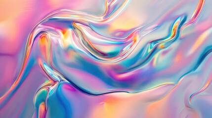 Opalescent clay with metallic rainbow finish, colorful reflections in soft foam texture.