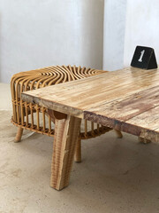 Scandinavian style furniture with natural wood texture