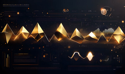 Futuristic Stock Market Chart with Glowing Data or Dynamic Financial Timeline for graphic background