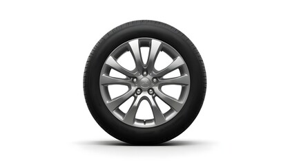 Obraz premium silver alloy wheel with a black tire