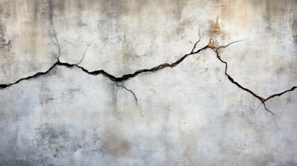 Obraz premium Structural Integrity Compromised: Cracks in Concrete Detail